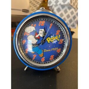 Popeye the Sailor Man Blue Twin Bell‎ Alarm Clock King Features Syndicate 2004